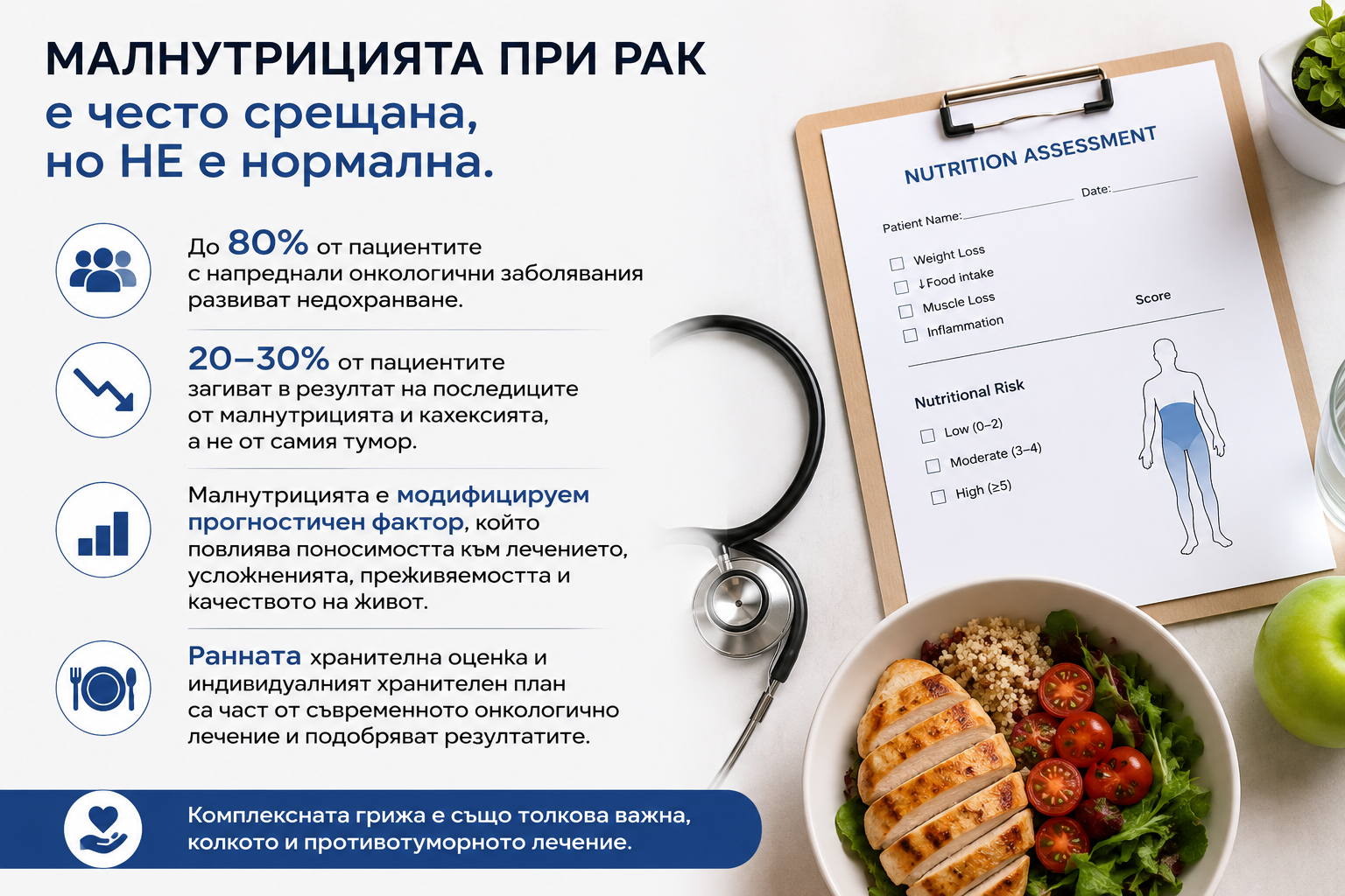 Загуба на тегло при рак - кога е опасна и защо храненето е част от лечението?